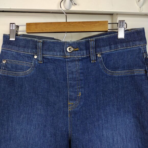 NEW Spanx Shape Original EveryWear Wide Leg Jeans Womens Size L Blue 21650R - Picture 3 of 13